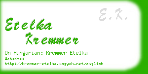 etelka kremmer business card